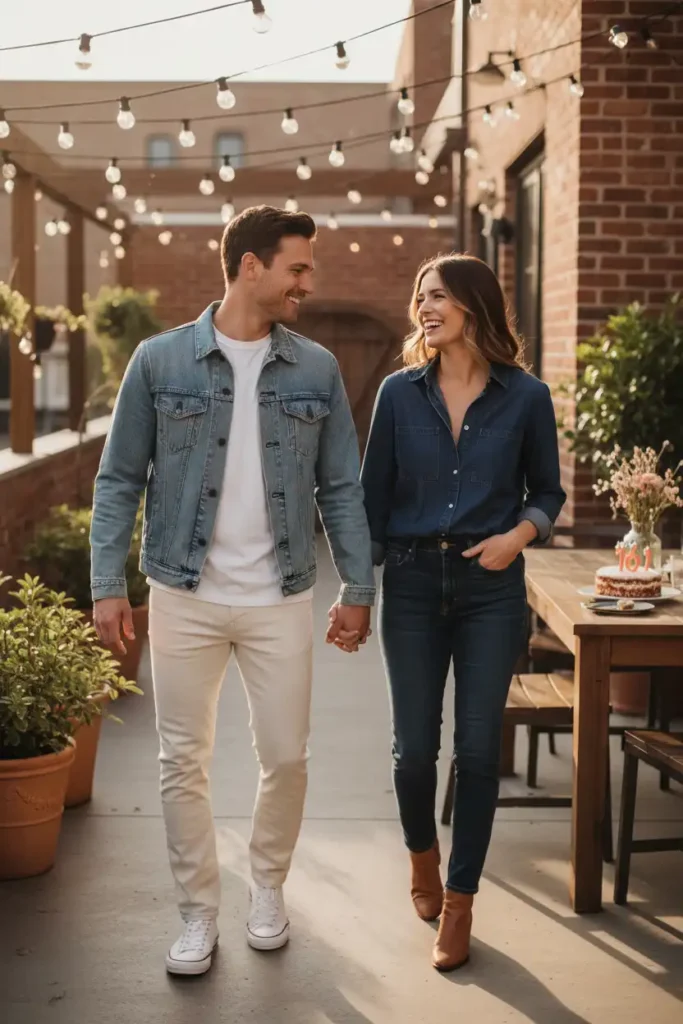 A Splash of Blue for the Couple That Loves Denim on Denim