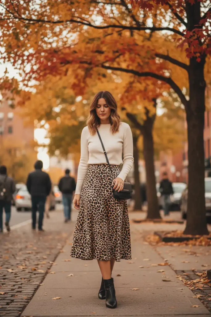 Adding an Animal Print Skirt Without Overdoing It
