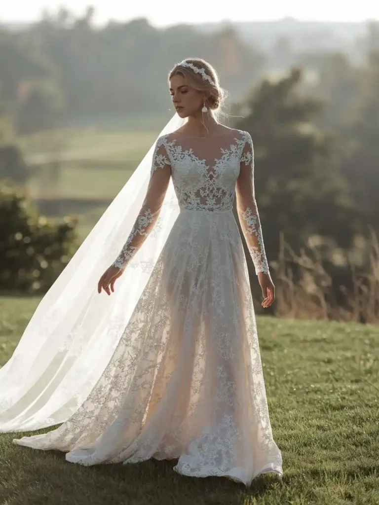 Bohemian Wedding Dresses With Sleeves for Modest Brides
