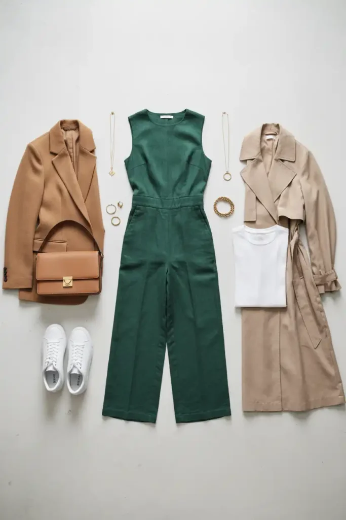 Building a Capsule Around One Great Green Jumpsuit Outfit