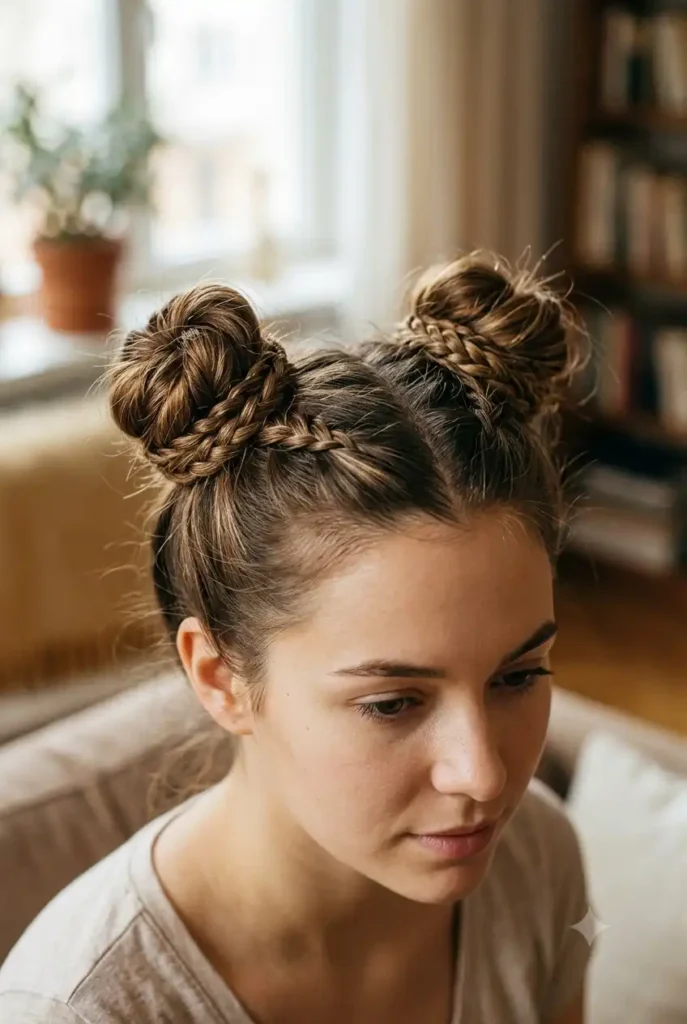 buns With Braids for a Textured Look That Holds Itself Together