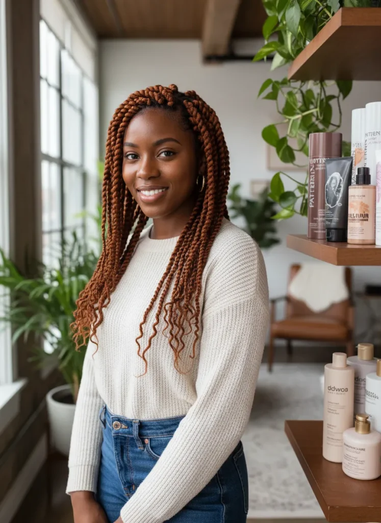 Chestnut Brown on High-Porosity Natural Hair
