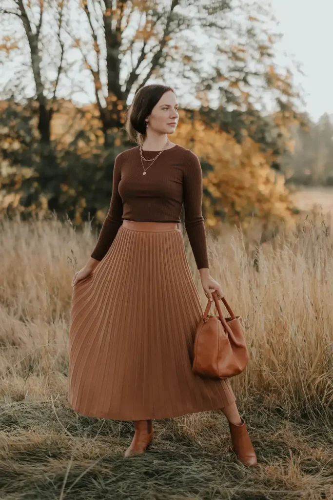 Earthy Tones: Building Fall Outfits Around a Maxi Skirt