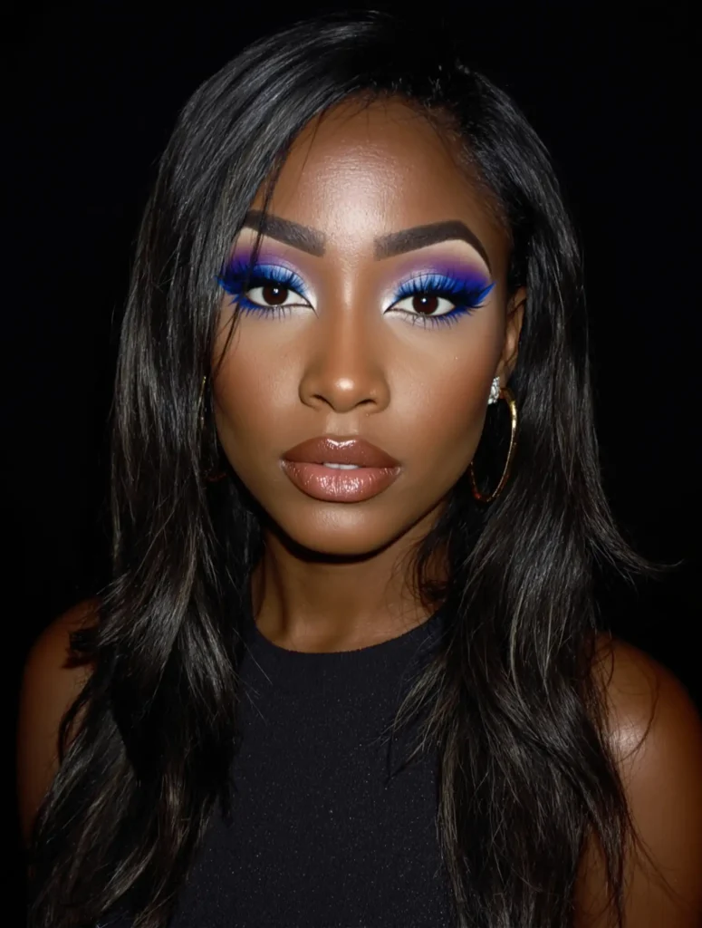 Electric Blue Cut Crease for Dark Skin