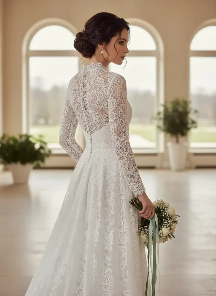 Elegant Long Sleeve Floral Lace Wedding Dress: Styling the Full Look
