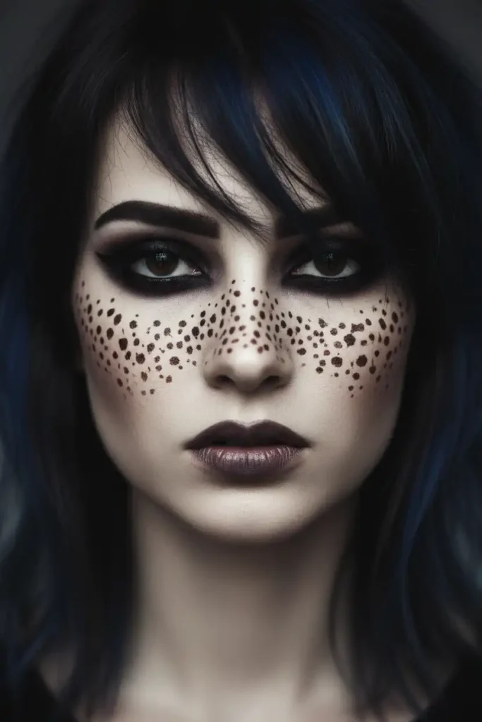Emo-Inspired Makeup With Freckles