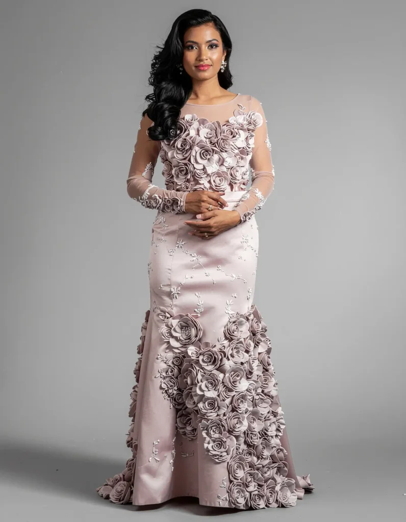 Floral Appliqués and Where They Fall on the Dress