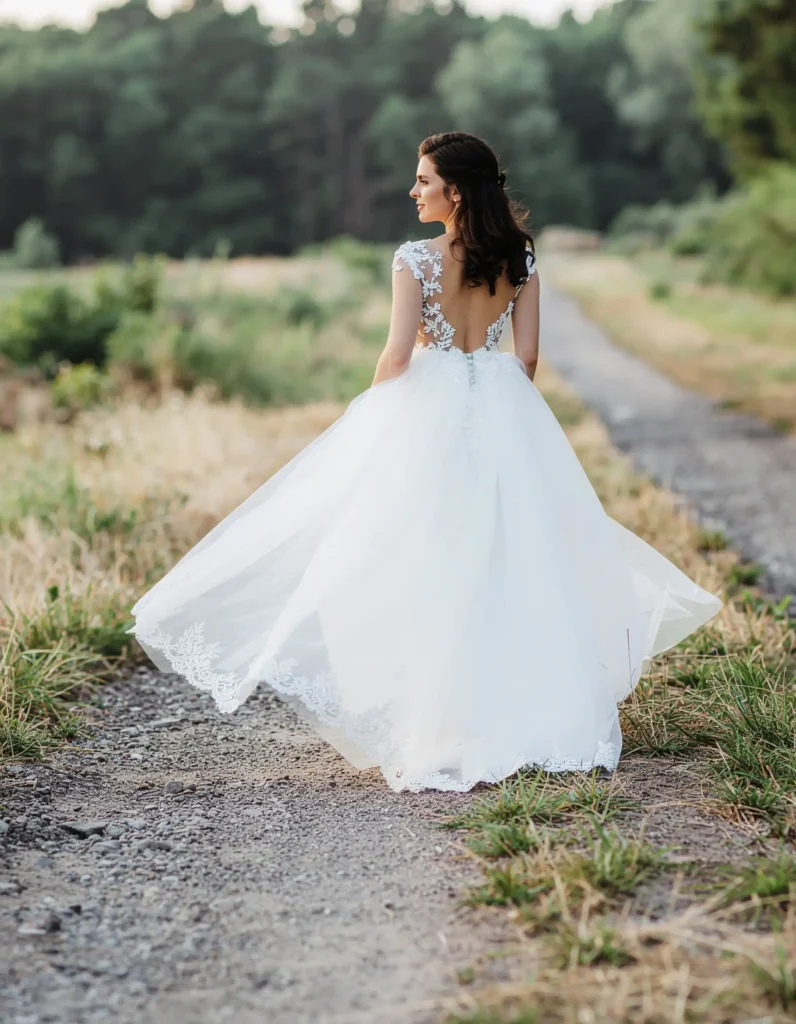 Flowy Lace Wedding Dress Options That Work Outdoors
