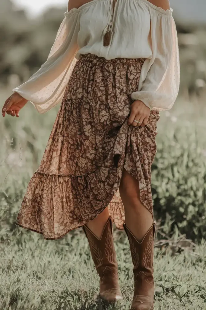 Flowy Tops That Pair Well With Cowgirl Boots
