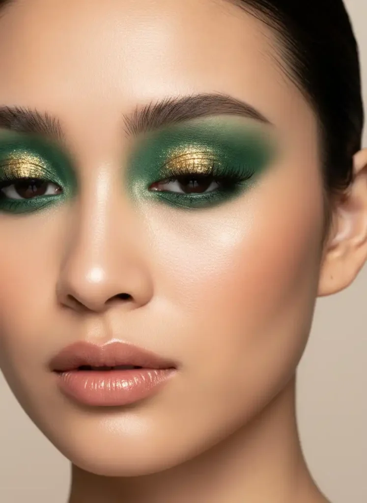 Forest Green Eyeshadow on Monolid Eyes