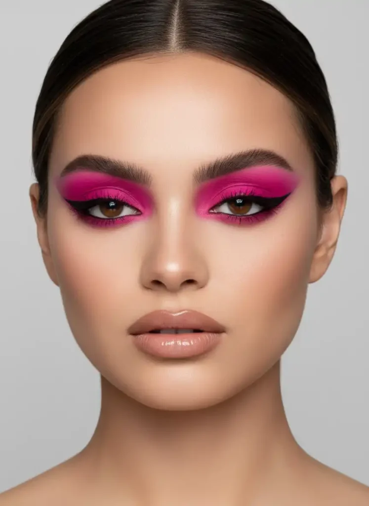 Fuchsia Eyelid With a Sharp Clean Edge