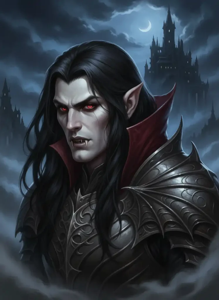 Gothic Fantasy Illustration as a Vampire PFP Option