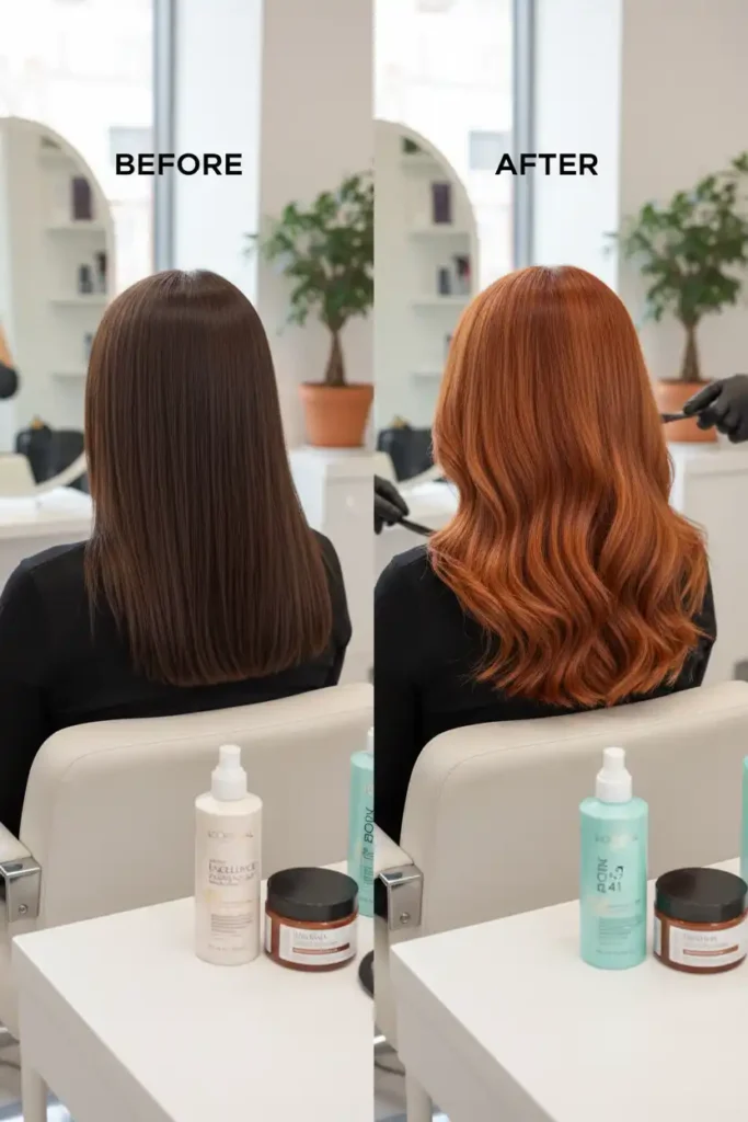 Hair Transformation: Going From Dark Brown to Auburn in One Appointment