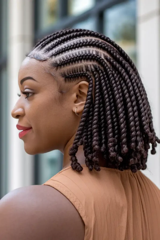 Half-Up Style With Front Twists or Coils