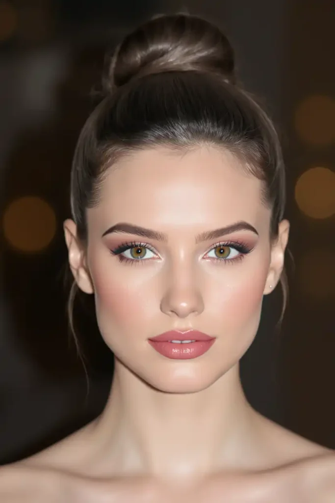 High Bun Hairstyle With Baby Hairs Laid and Defined