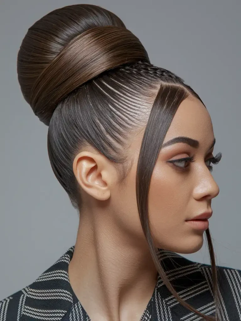 High Bun With a Wrap for a Polished Finish