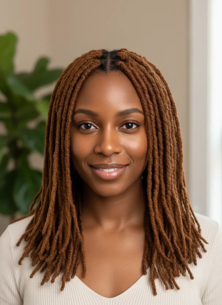 Honey Brown Hair on Natural Locs