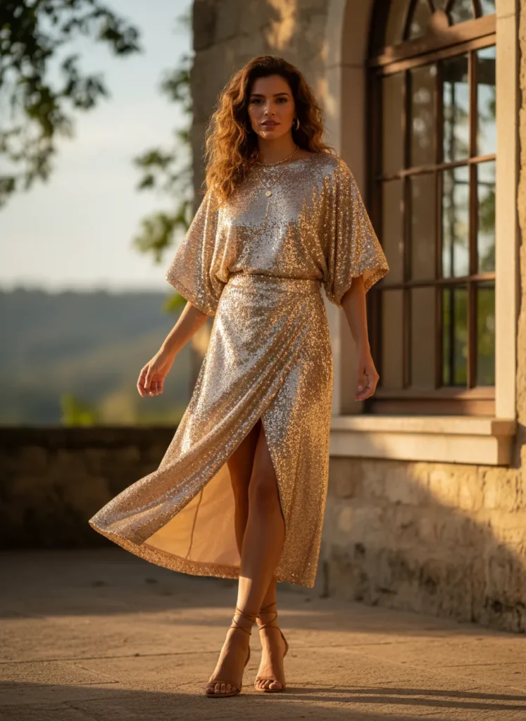 How to Pull Off Gold Sequins Without Looking Overdressed