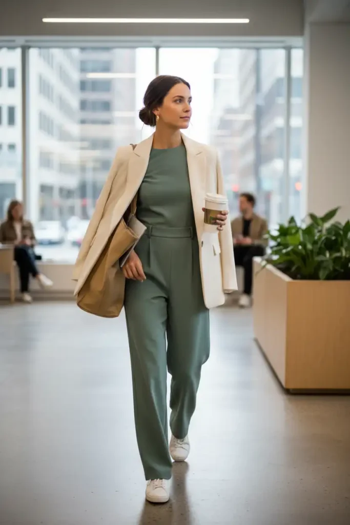 How to Style Green Jumpsuit Styles for a Casual Friday Work Outfit
