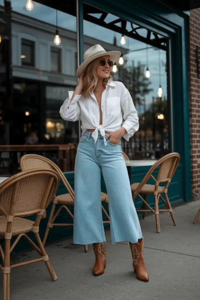 How to Style a Cowgirl Boots Outfit With Jeans