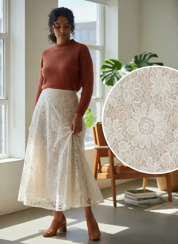 How to Style a Cream Lace Skirt Without Looking Washed Out