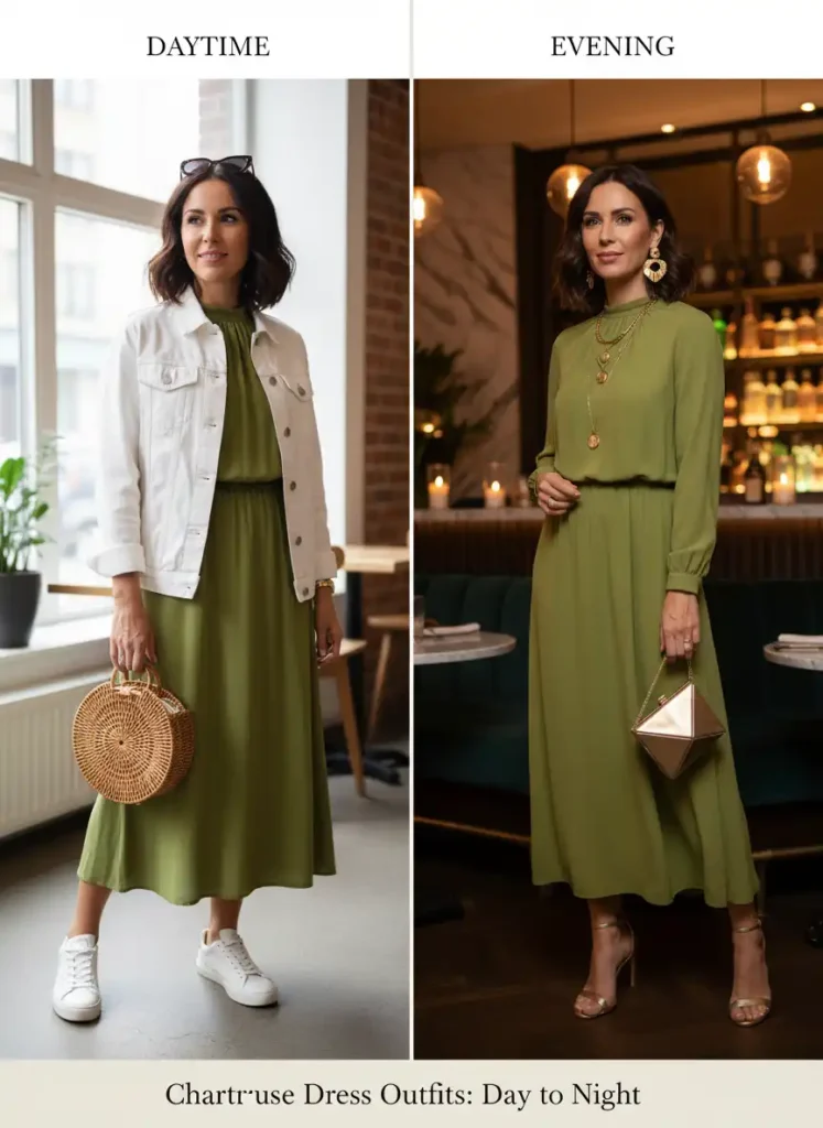How to Transition a Chartreuse Dress From Day to Night