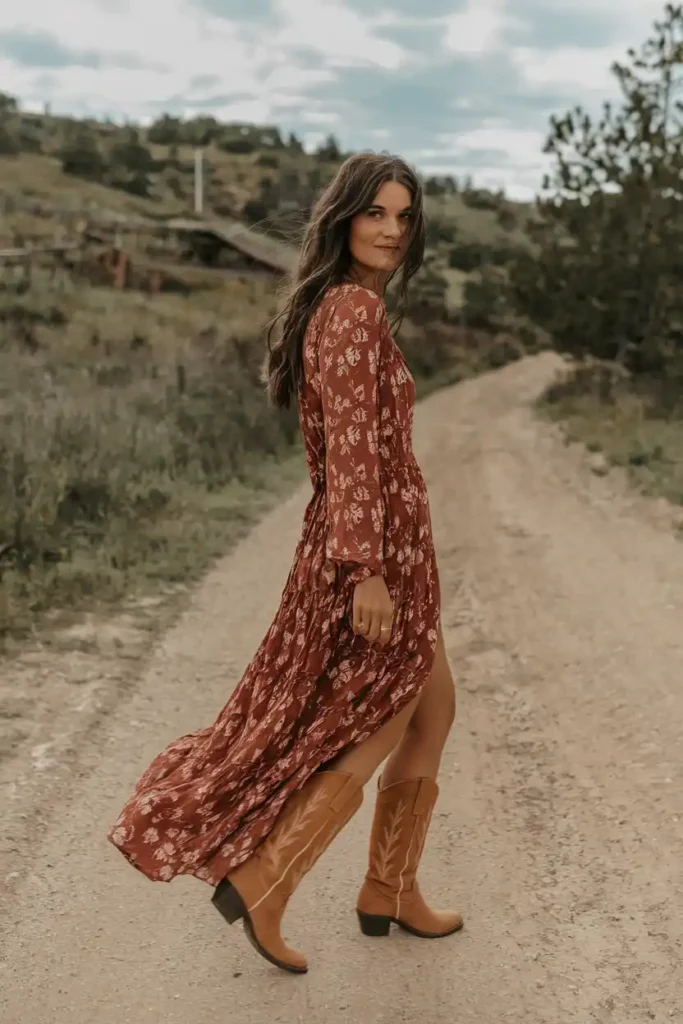 How to Wear a Maxi Dress With Cowgirl Boots