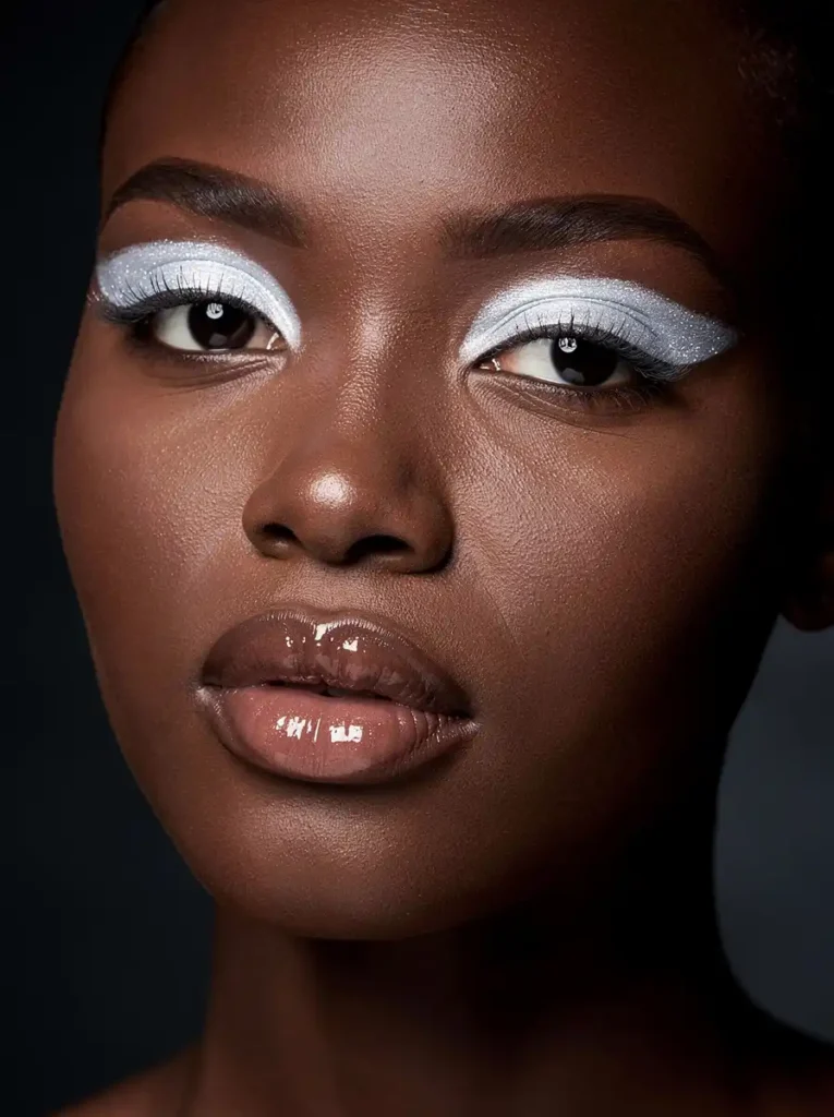 Ice Blue Eyeshadow on Deep Skin Tones