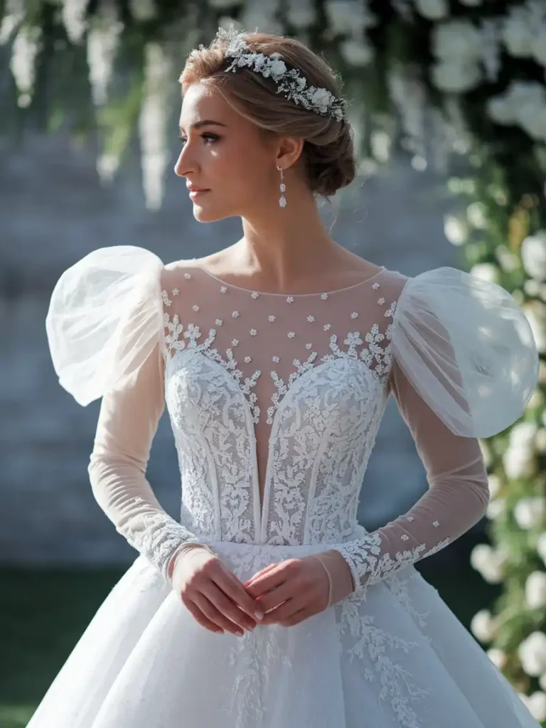 Illusion Necklines and Sheer Tulle Bodices Done Right
