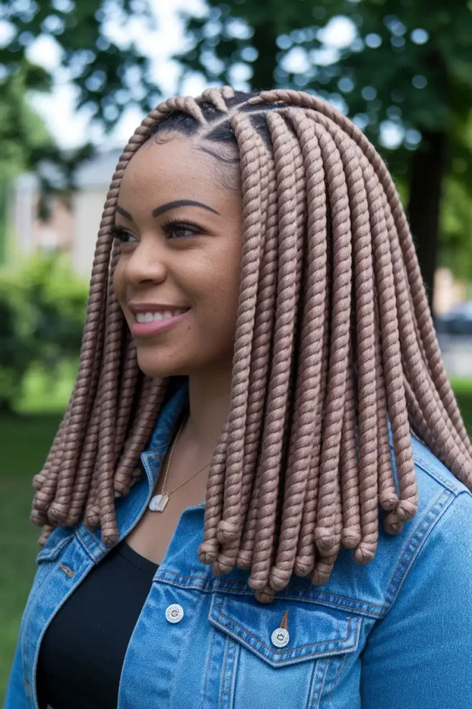 Jumbo Twists With Marley Hair for Volume