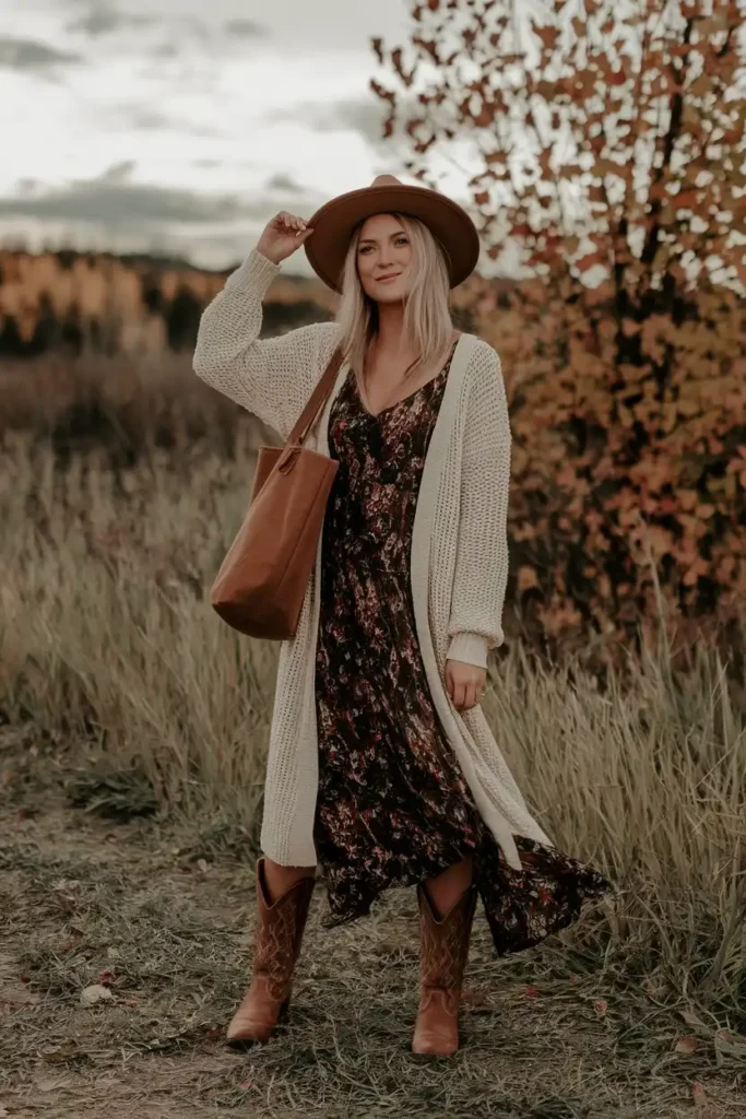 Layering for a Boho Cowgirl Look in Fall