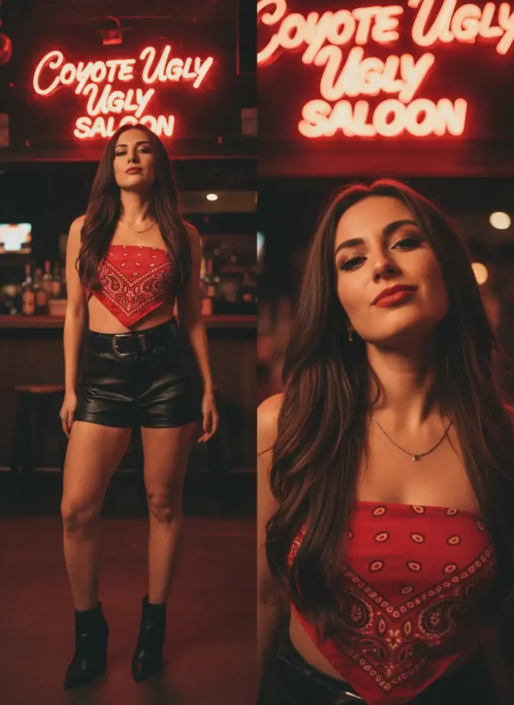Leather Shorts and a Bandana Top