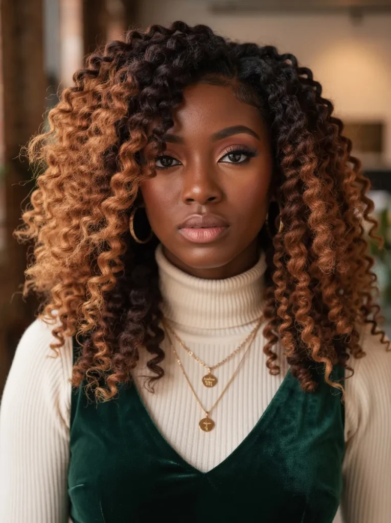 Light Balayage on Dark Brown Natural Hair
