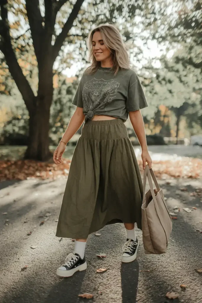 Maxi Skirt Outfits for Casual Weekends in Fall