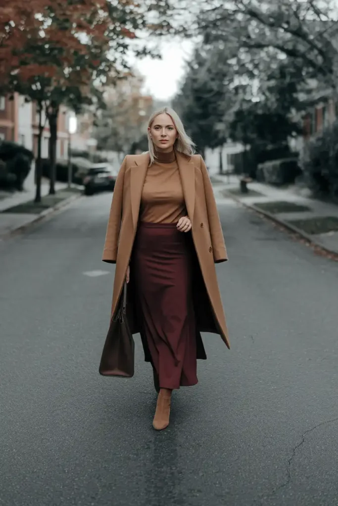 Maxi Skirt Outfits for Cooler Fall Temperatures