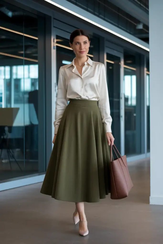Maxi Skirt Outfits for Work in Fall 2026