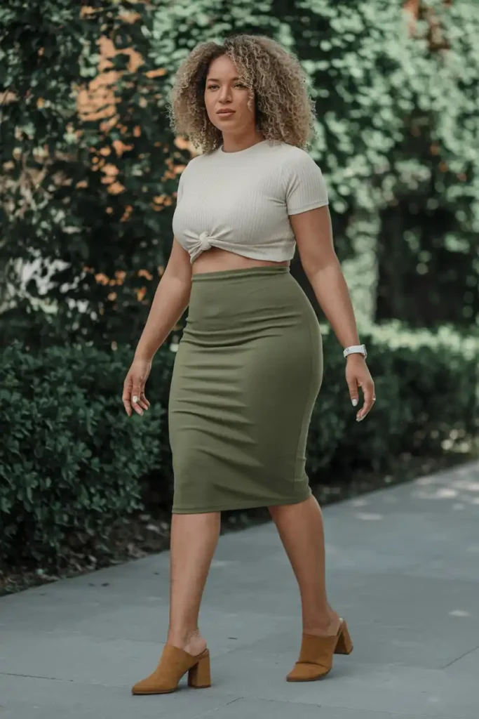 Midi Skirts Paired With the Right Top to Balance Curves
