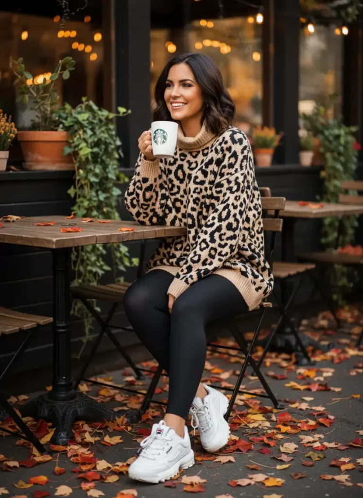 Outfit Inspo Casual: The Cheetah Knit Sweater Moment