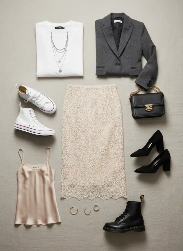 Packing a Lace Skirt for Travel: Three Outfits From One Piece