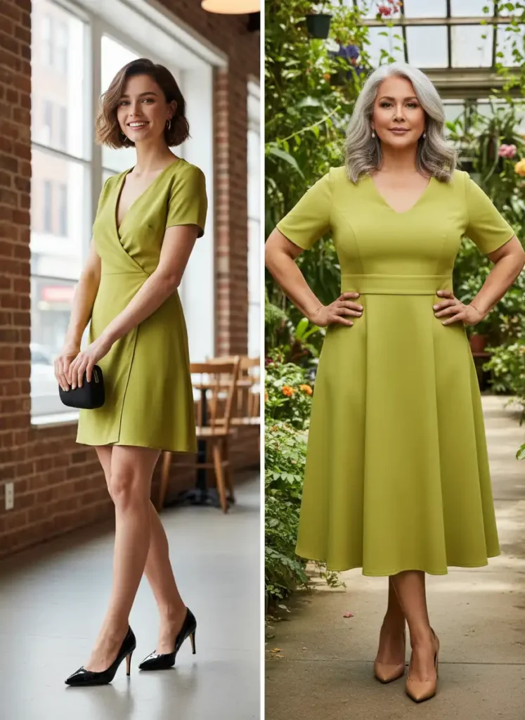 Petite and Plus-Size Tips for Wearing a Chartreuse Dress
