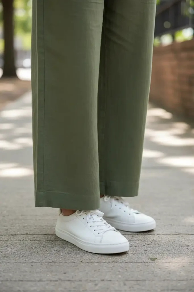 Solving the Sneaker-Hemline Problem with Wide Leg Green Jumpsuit Styles