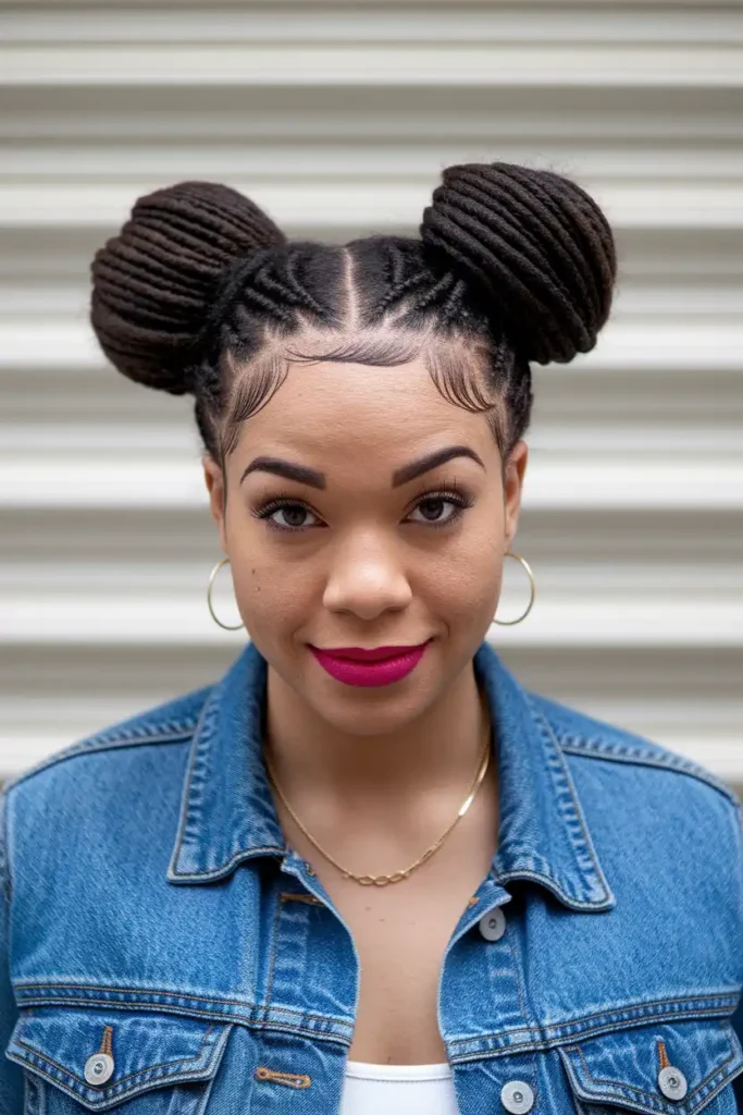 Space Buns on Natural Short Coils