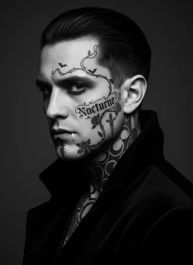 Tattoo Portfolio Shot Styled as a Dark Aesthetic PFP