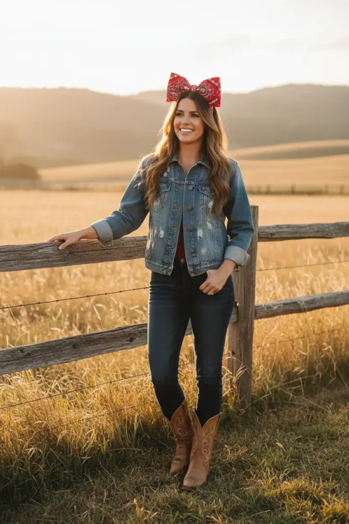 Texas Bandana Bow Style for a Cowboy-Inspired Look