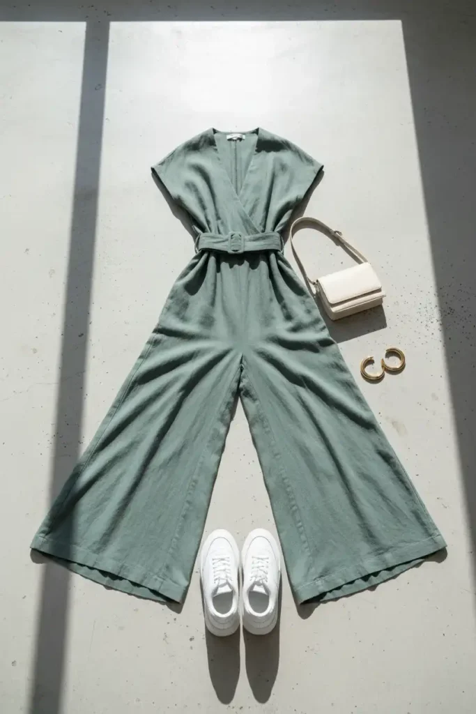 The Wide Leg Jumpsuit Outfit That Makes Sneakers Look Intentional