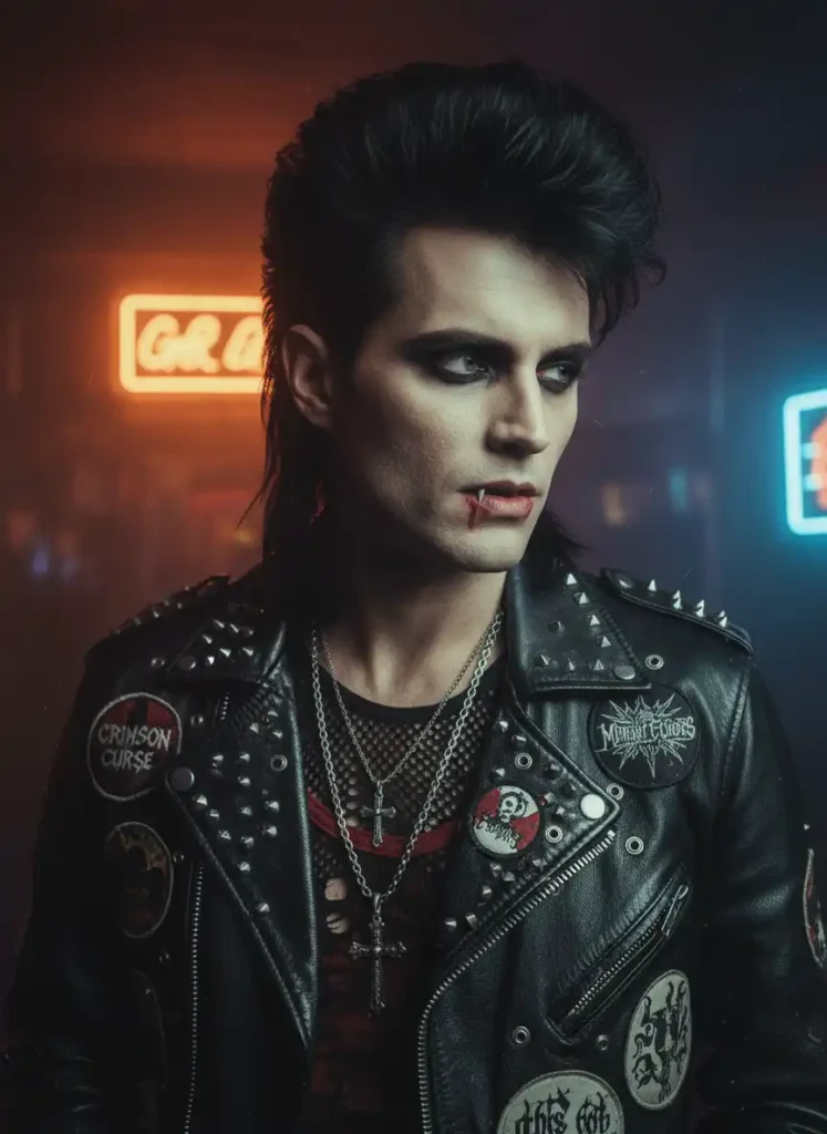Vampire 80s Aesthetic: Retro Gothic Profile Photos