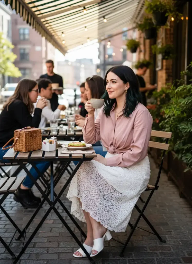 White Lace Skirt for Brunch: Getting the Casual-Chic Balance Right