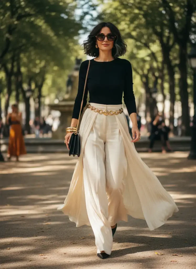 Wide Leg Trousers for an Effortless Casual Glamor Look