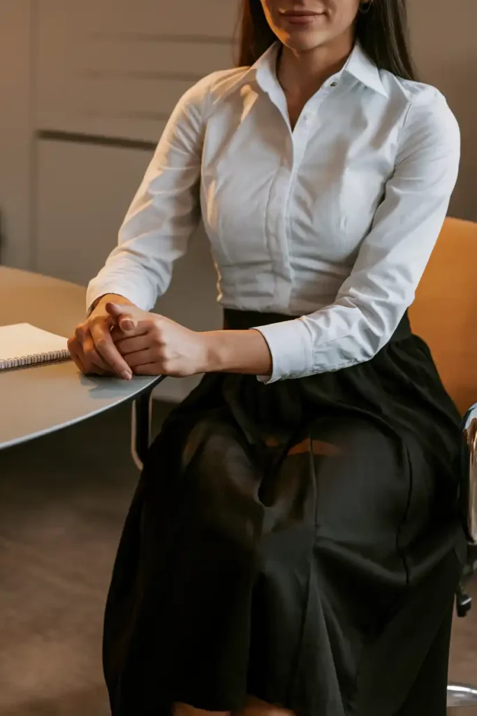 A Dress Shirt and Skirt Outfit for Traditional Offices
