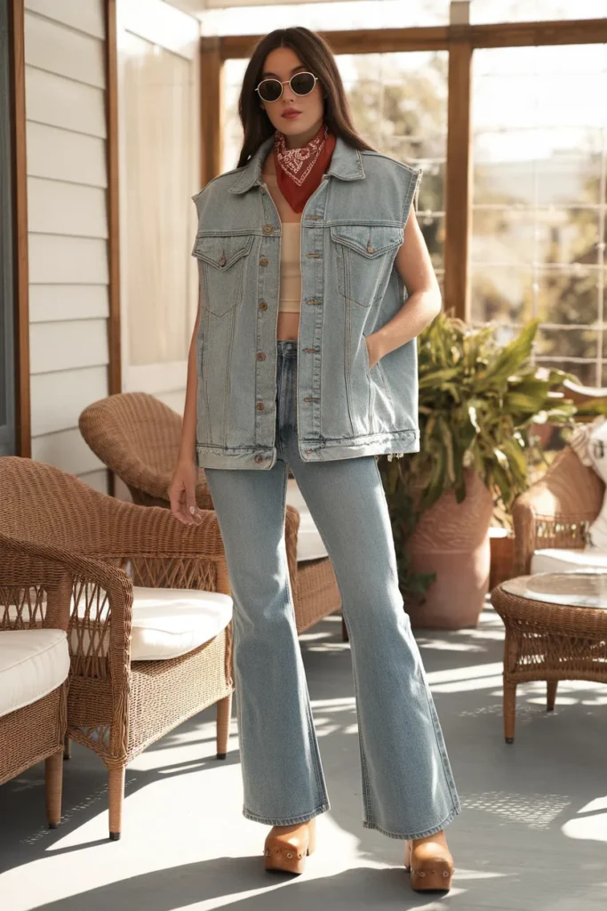 A Vintage Look Built Around A Thrifted Vest And Bandana